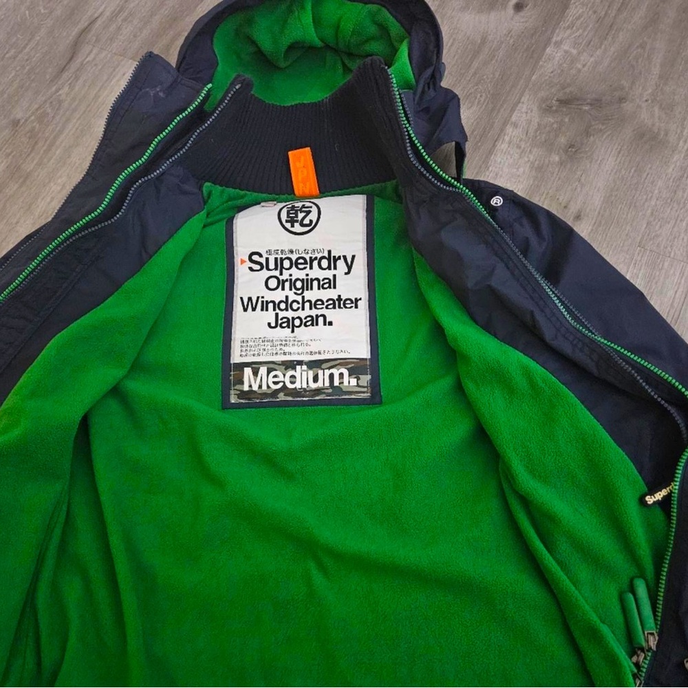 Superdry Windcheater Jacket, Blue Shell/ Green In… - image 4